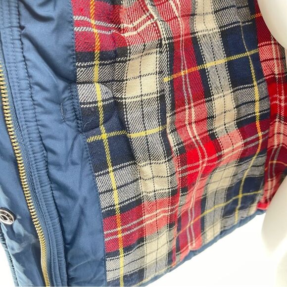 Love Tree Women’s Navy Blue Full Zip Faux Fur Trim Hooded Puffer Vest Small - Picture 11 of 15